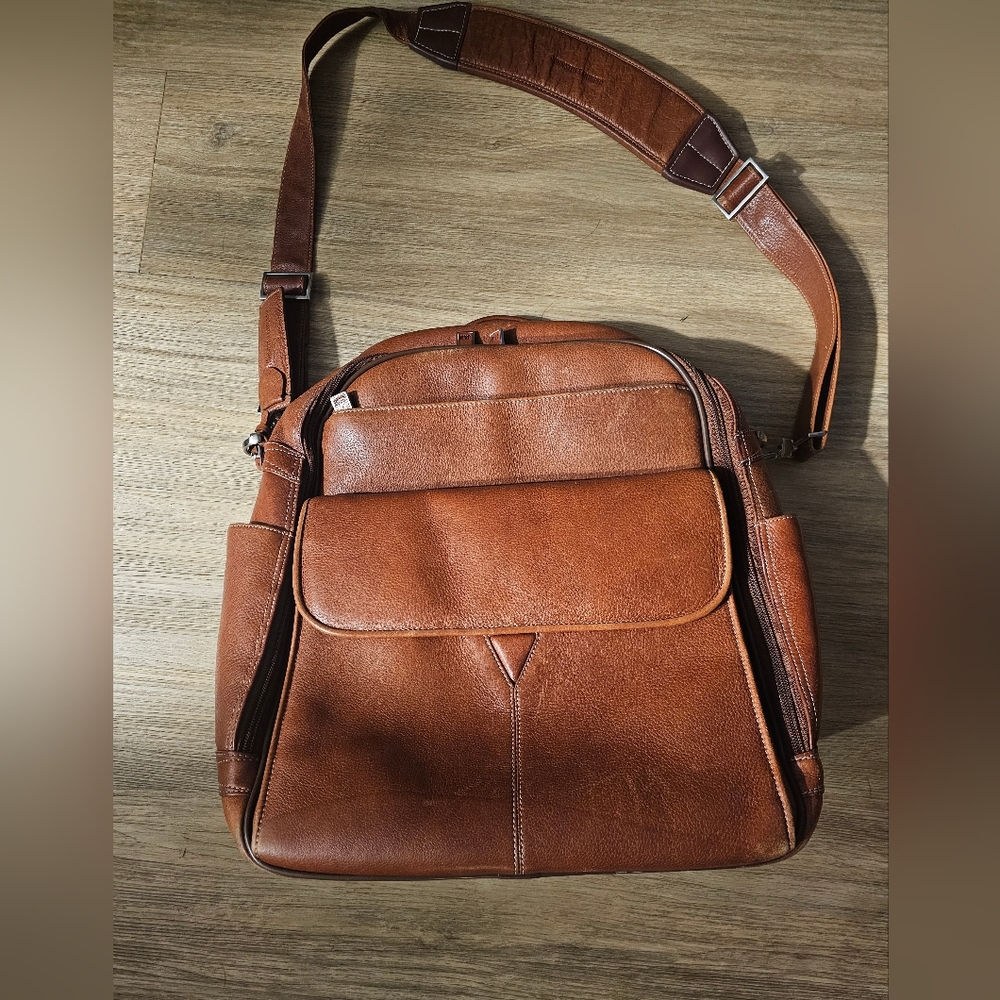 Johnston and Murphy Leather shoulder bag /backpack